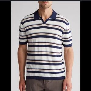 Slate & Stone Men’s Linen Cotton Polo Shirt. Size XXL.